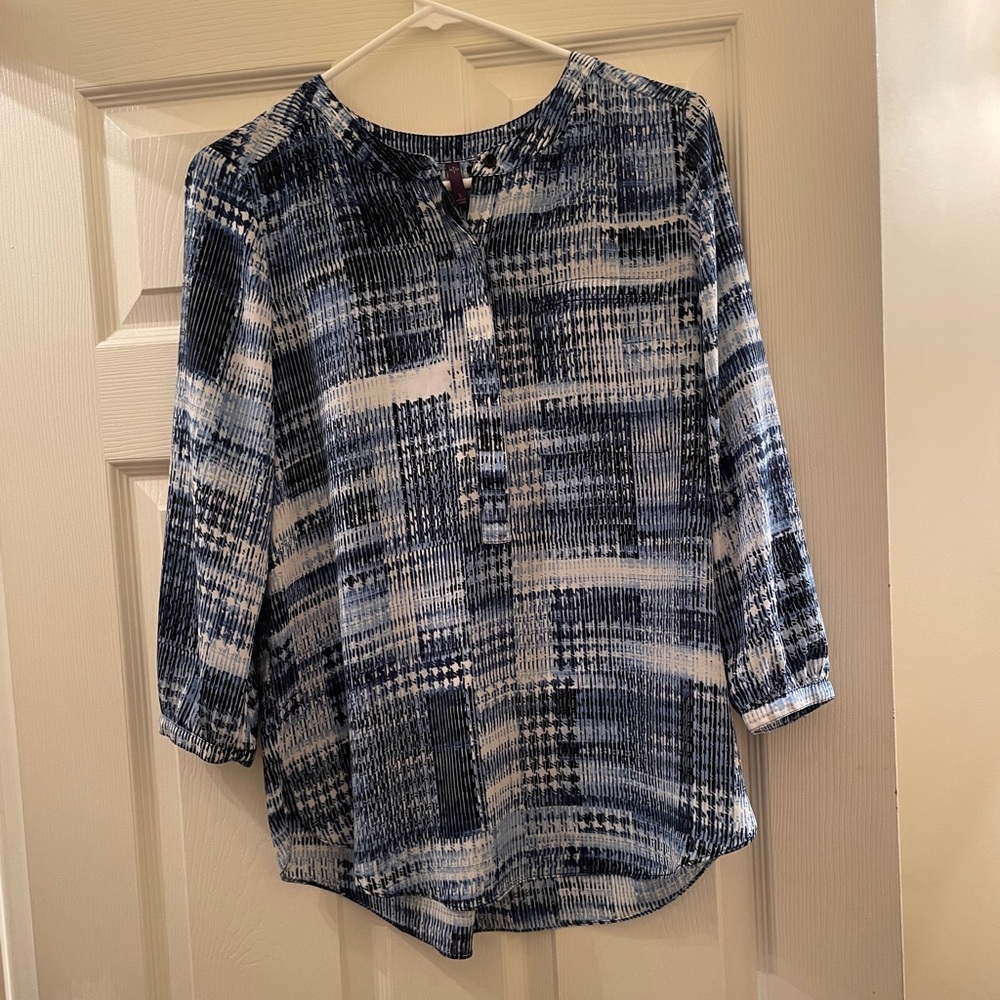 NYDJ Henley 3/4 Sleeve Blouse
